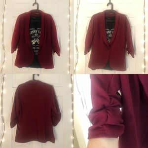 Burgundy women’s stretch blazer